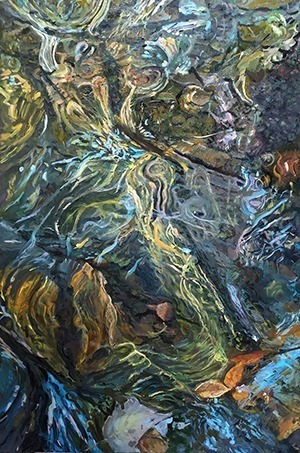 Flow #2, oil on steel