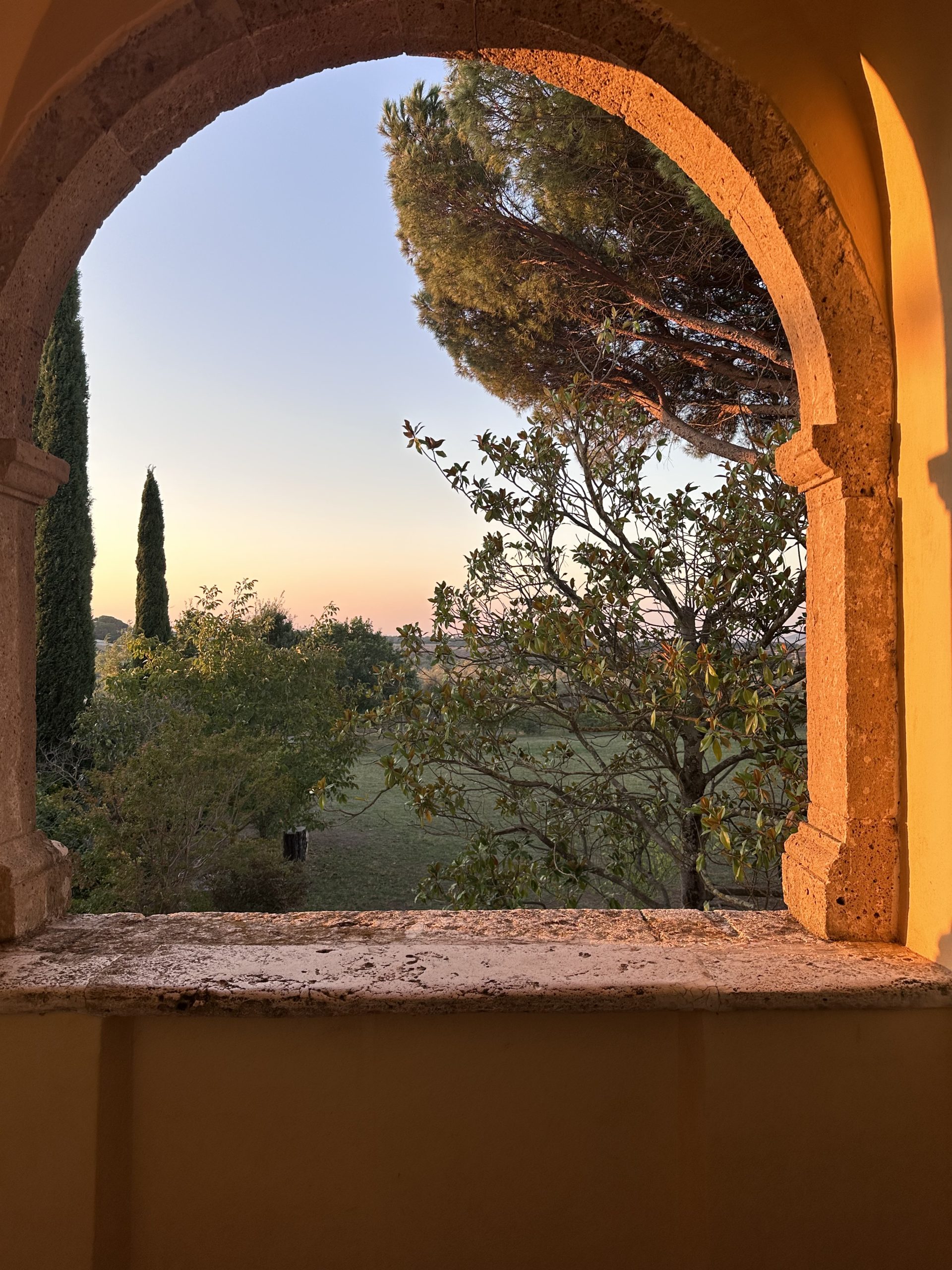 sunset on the villa balcony