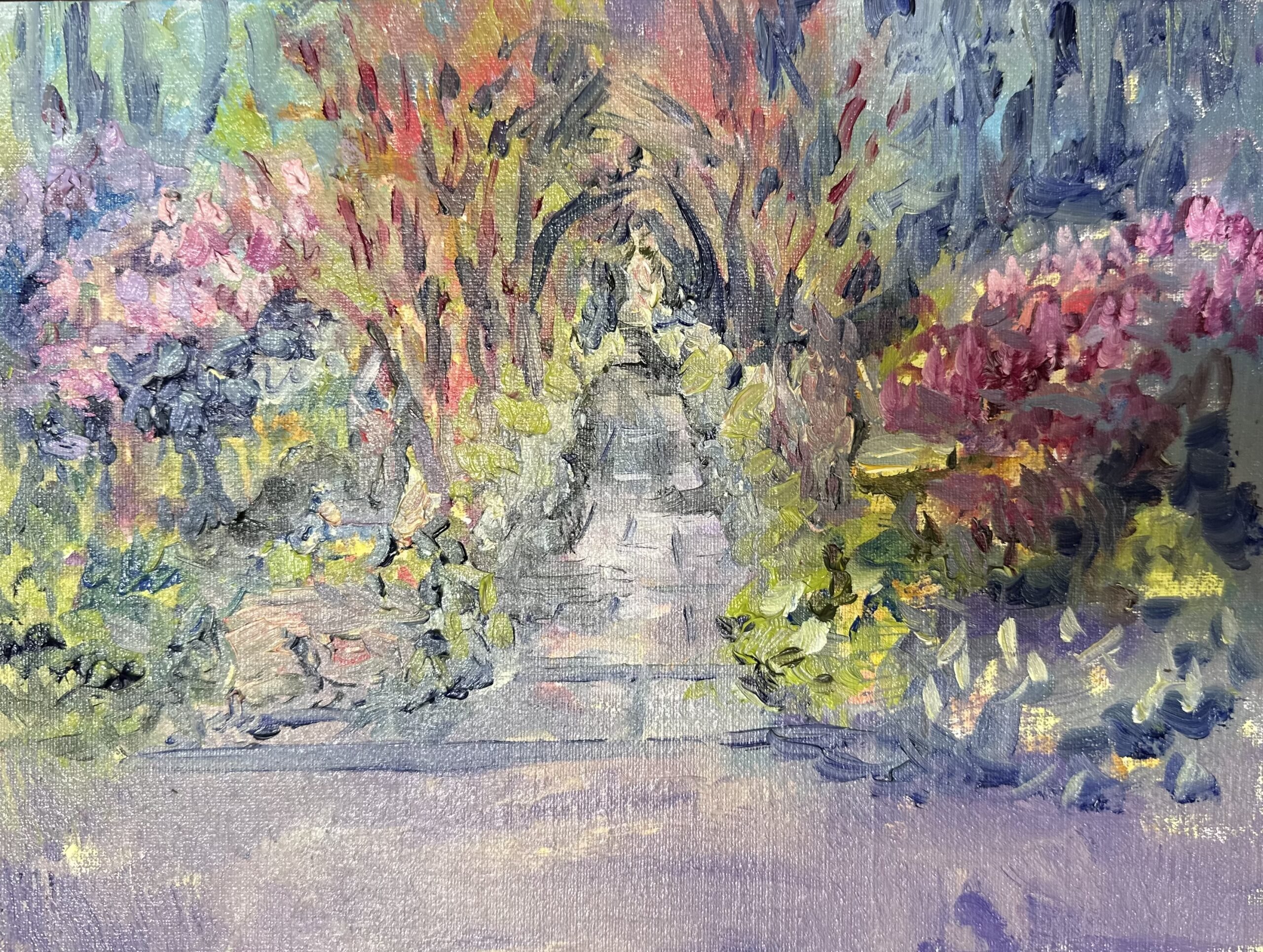 Blau Garden plein air painting