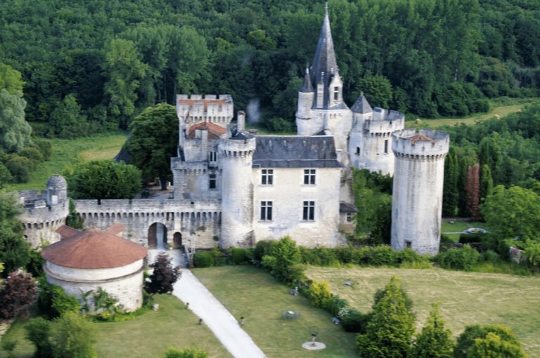 aerial view of castle